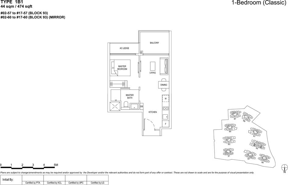 The florence residences floor plan 1b1