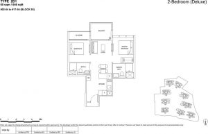 the florence residences floor plan type 2d1