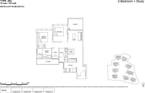 the florence residences floor plan type 2s2