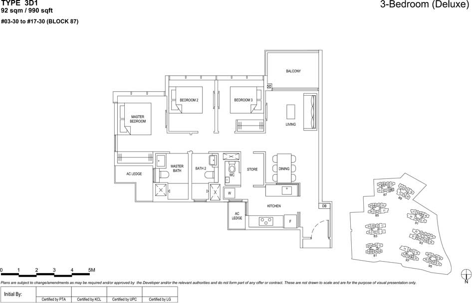 the florence residences floor plan type 3d1
