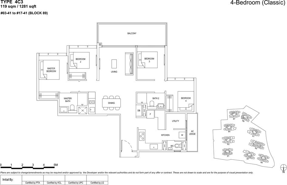 the Florence residences floor plan type 4c3
