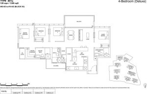 the Florence residences floor plan type 4d1a
